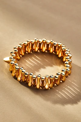 Ribbed Metal Stretch Bracelet