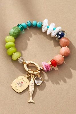 Beaded Charm Stretch Bracelet