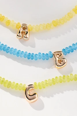 Beaded Mini Bubble Letter Monogram Necklace