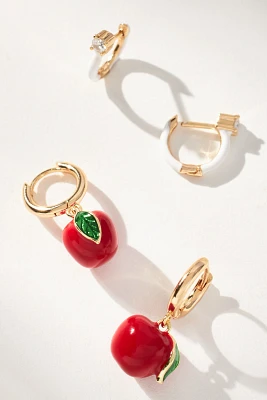 Icon Charm Huggie Hoop Earrings, Set of 2