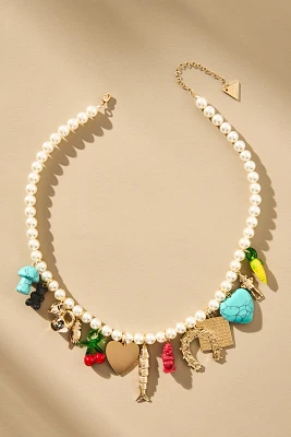 Fruit Charm Pearl Beaded Necklace
