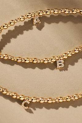 Beaded Mini Bubble Letter Monogram Necklace