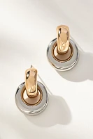 Two-Tone Mini Drop Earrings