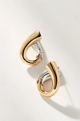 Two-Tone Oval Earrings
