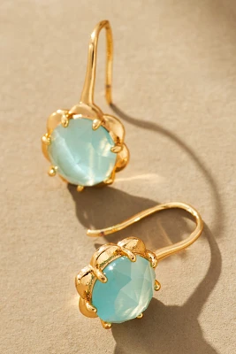 Stone Fishhook Drop Earrings