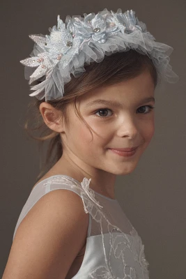 Princess Daliana Pearl-Embellished Floral Tulle Flower Girl Headband