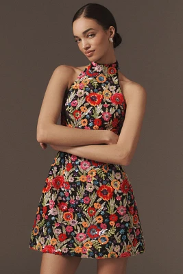 Helsi Sarah Halter Floral Sequin Mini Dress