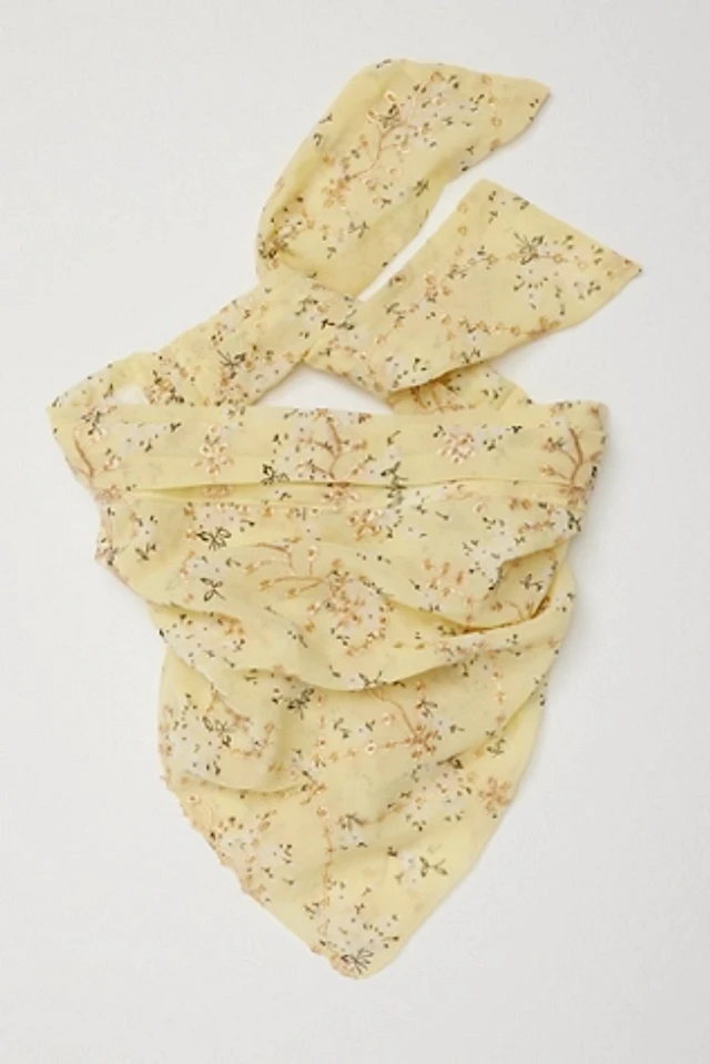 NWT Free People Curried Myrrh Honey Hair Scarf - Cerulian - one size $118 MSRP Curried Myrrh Honey Hair Scarf at MarketFair Shoppes in  main image 3
