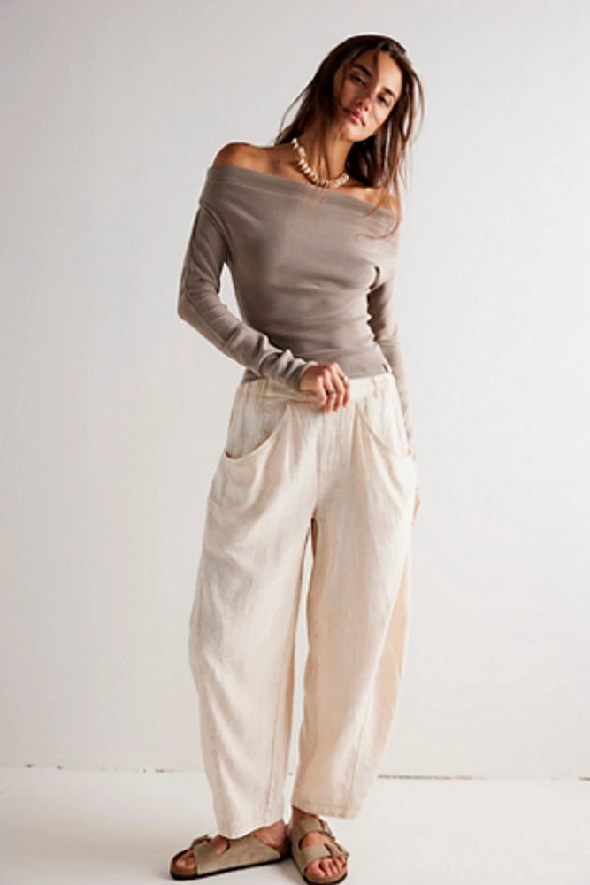 High Road Washed Pull-On Barrel Pants