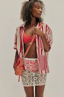 Norma Kamali Lace Straight Mini Skirt