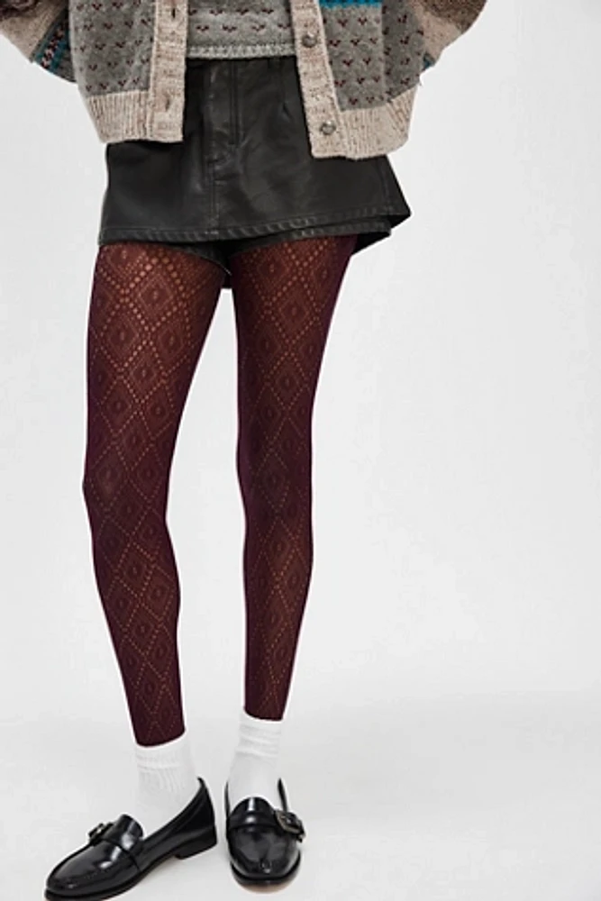 Framed Diamonds Net Tights