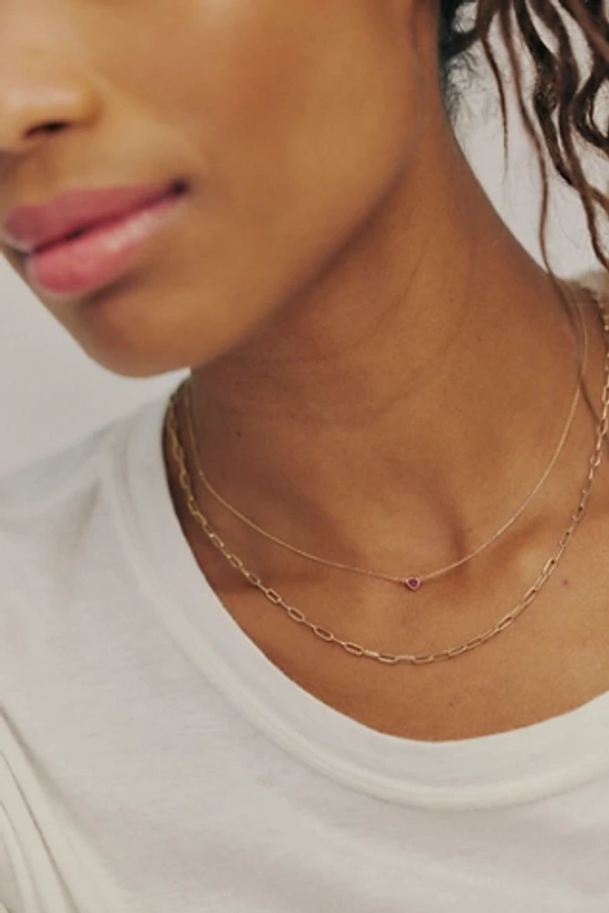 Pamela Love Bezel Heart Pendant Necklace