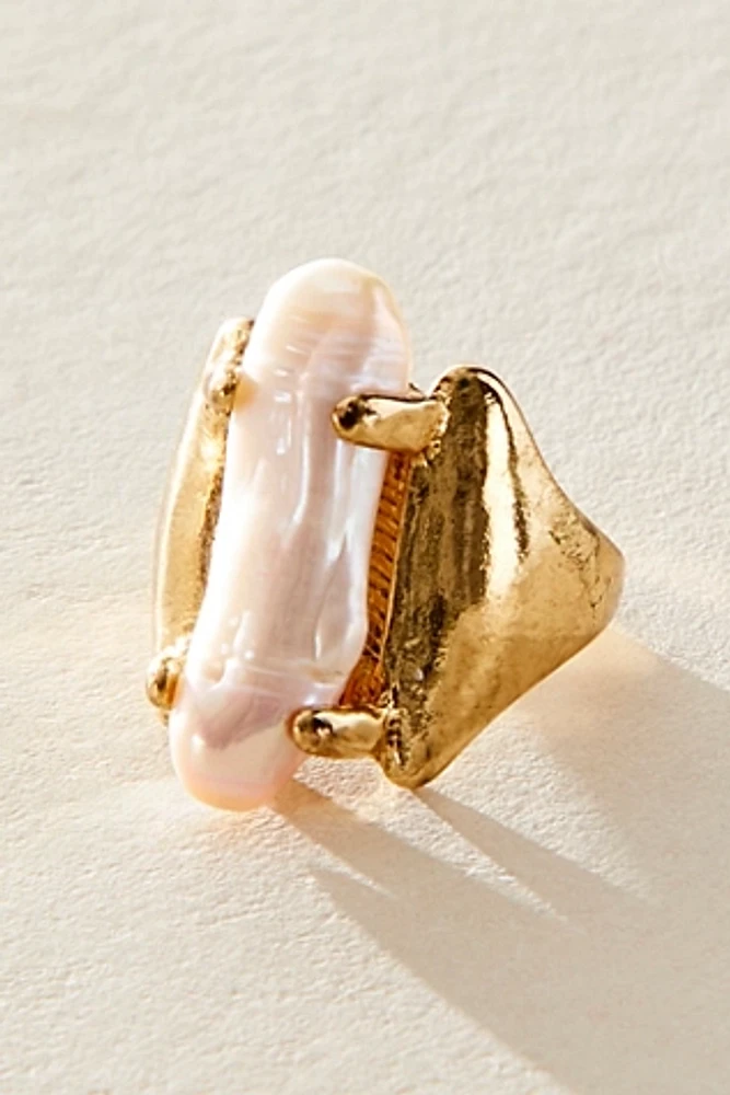 Clasped Pearl Ring