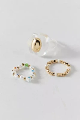 Acrylic Beaded Ring Set