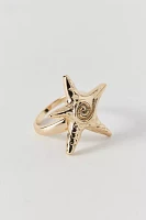 Swirl And Star Metal Ring