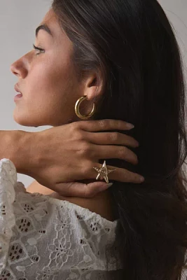 Swirl And Star Metal Ring