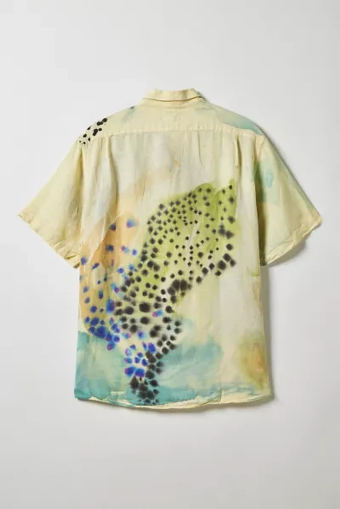 Vintage By Fruits Of Venus Swirl Spots Hand Painted Button-Down Shirt