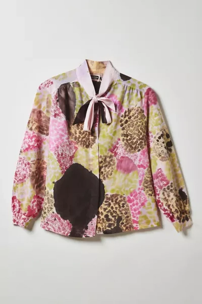 Vintage By Fruits Of Venus Patchwork Spots Hand Painted Blouse