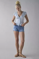 Kimchi Blue Ria Ruffle Cotton Gauze Button-Front Blouse