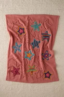 Crochet Fleece Star Icon Throw Blanket