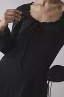 Kimchi Blue Catherine Pointelle Knit Babydoll Tunic Sweater