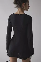 Kimchi Blue Catherine Pointelle Knit Babydoll Tunic Sweater