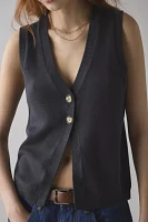 BDG Monica Button-Front Flyaway Sweater Vest Top