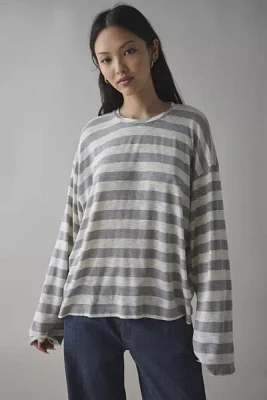 ReMADE By UO Remnants Striped Drippy Sleeve Sweater