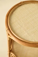 Zoe Round Rattan Storage Side Table