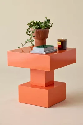Rowan Geometric Block Wood Side Table