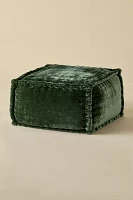 Evie Square Velvet Bean Bag Ottoman
