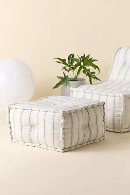 Reema Printed Upholstered Bean Bag Ottoman