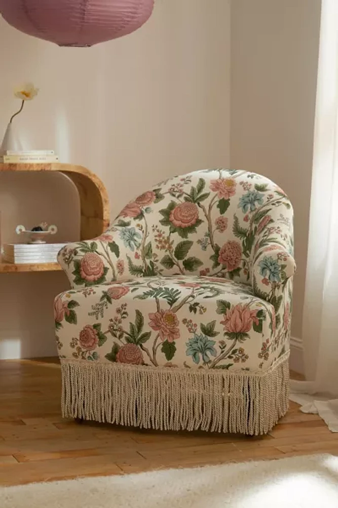 Josie Floral Fringe Lounge Chair