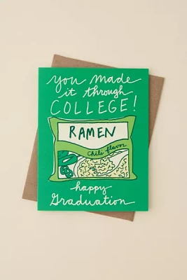 La Familia Green Ramen Graduation Greeting Card