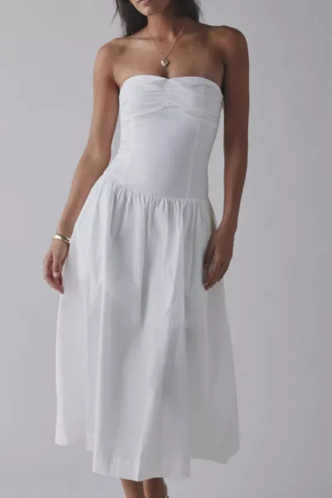 Frankies Bikinis Horizon Collared Strapless Midi Dress