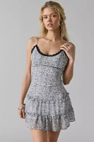 Kimchi Blue Cleo Lace Trim Chiffon Slip Mini Dress