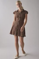 Kimchi Blue Anya Drop Waist Button-Front Mini Dress