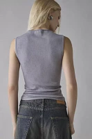 BDG Bonnie Lace Side-Stripe Ribbed Knit Tank Top