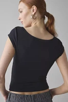 BDG Drew Cap Sleeve Square Neck Cropped Tee