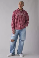 XLARGE Plaid Patch Logo Long Sleeve Shirt