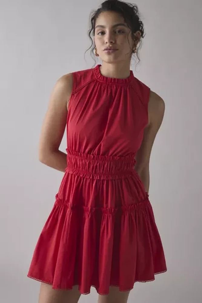 En Saison Payton Tiered Bow Tie-Back Mini Dress