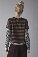 BDG Tye Long Sleeve Layered Twofer Tee