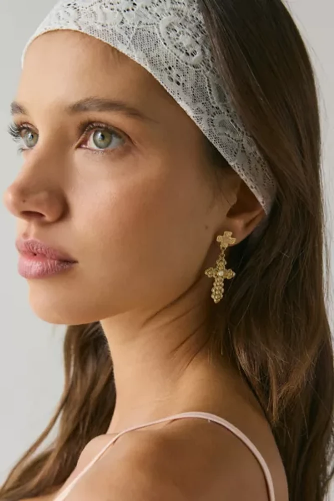 Christa Statement Cross Dangle Earring