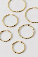 Thin Twist Waterproof Hoop Earring Set
