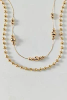 Sasha Metal Ball Bead Layering Necklace Set