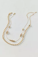 Sasha Metal Ball Bead Layering Necklace Set