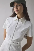 Glamorous Cord Zip-Front Belted Mini Dress