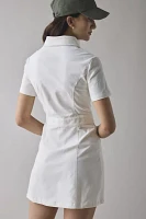 Glamorous Cord Zip-Front Belted Mini Dress