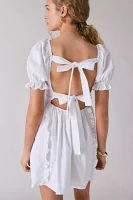 Glamorous Double Tie-Back Bow Ruffle Babydoll Mini Dress