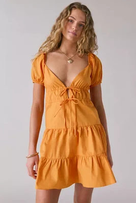 Glamorous Clemmie Tie-Front Tiered Babydoll Mini Dress